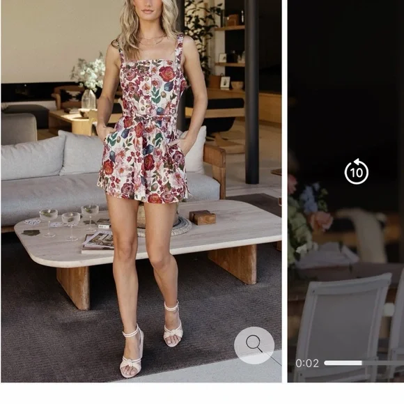 Aakaa Multicolor Floral Romper Baltic Born NWT Size Medium Spring Wedding Vacay - Picture 2 of 4